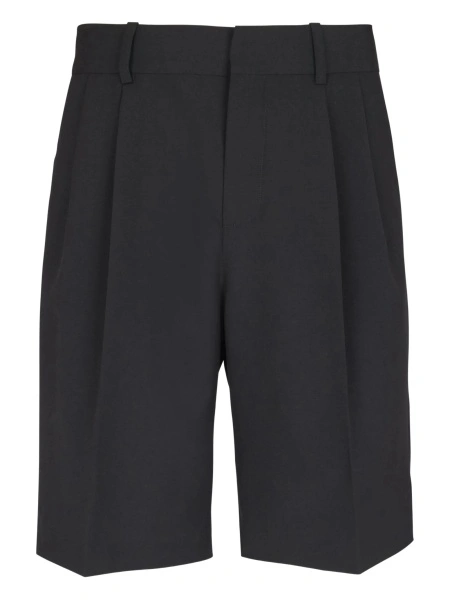 Pantaloni scurti Balmain negri din lana