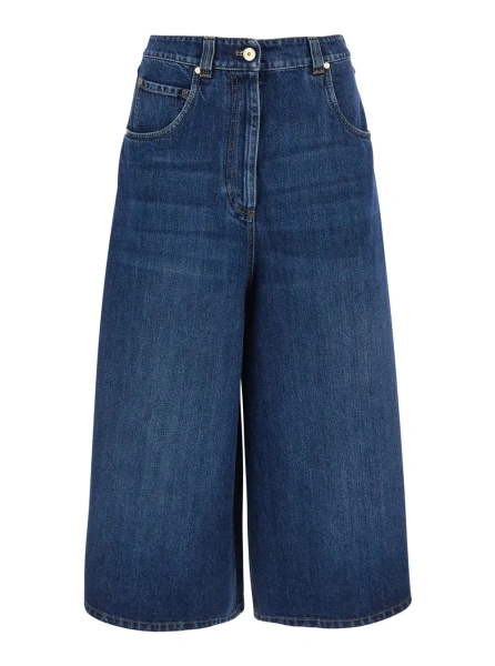 Pantaloni scurti Brunello Cucinelli albastri din denim