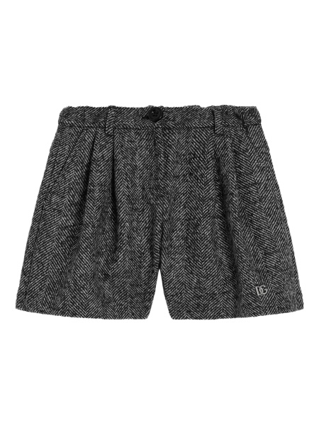 Pantaloni scurti Dolce & Gabbana negri din acrilic si lana