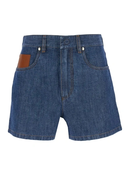 Pantaloni scurti Fendi albastri din denim