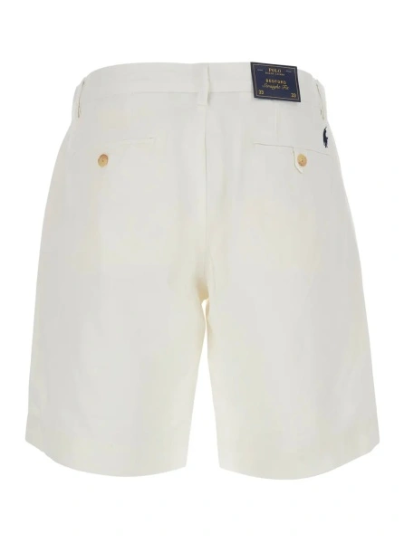 Pantaloni scurti Ralph Lauren albi din bumbac