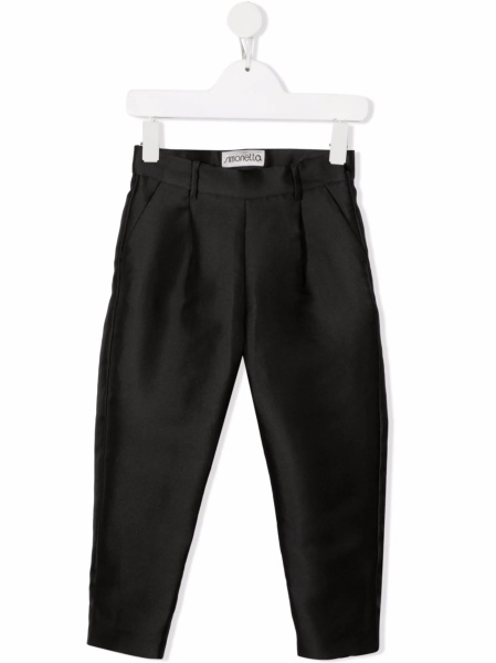 Pantaloni SIMONETTA negri din matase reciclata si polyester