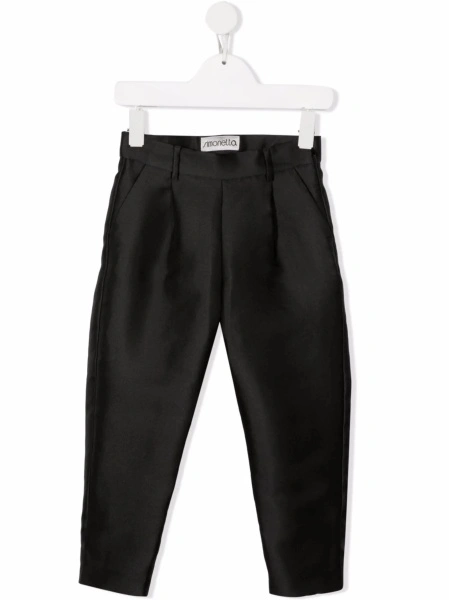 Pantaloni SIMONETTA negri din matase reciclata si polyester