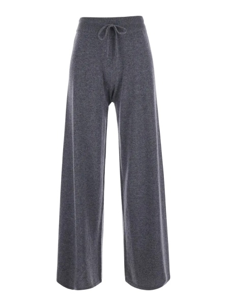 Pantaloni 'Sofi' grey Trousers with elasticated waist and wide leg in cashmere for women