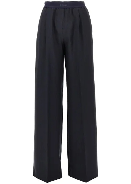 Pantaloni Stretch wool-blend wide-leg pants