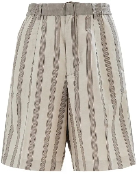 Pantaloni Striped motif linen-blend shorts