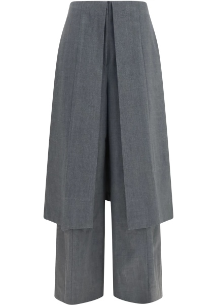 Pantaloni Tailored Pants with draped skirt panel