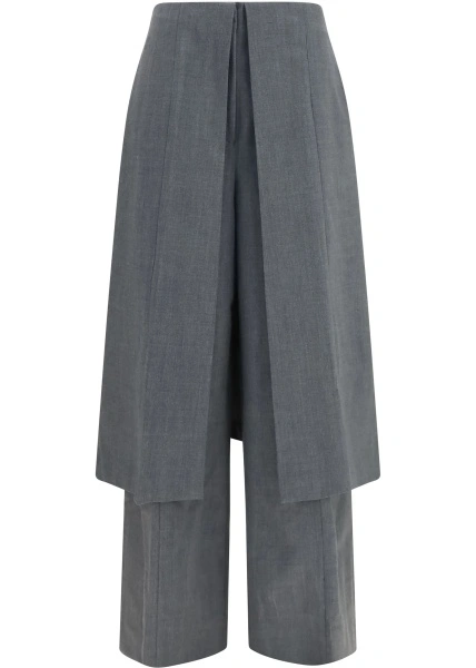Pantaloni Tailored Pants with draped skirt panel