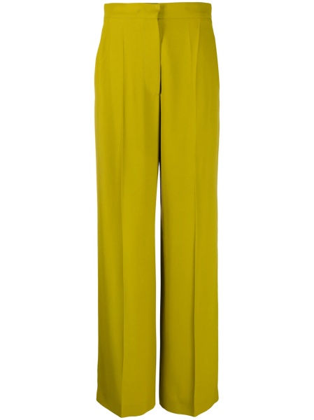 Pantaloni talie inalta Alberta Ferretti verzi din acetat si vascoza