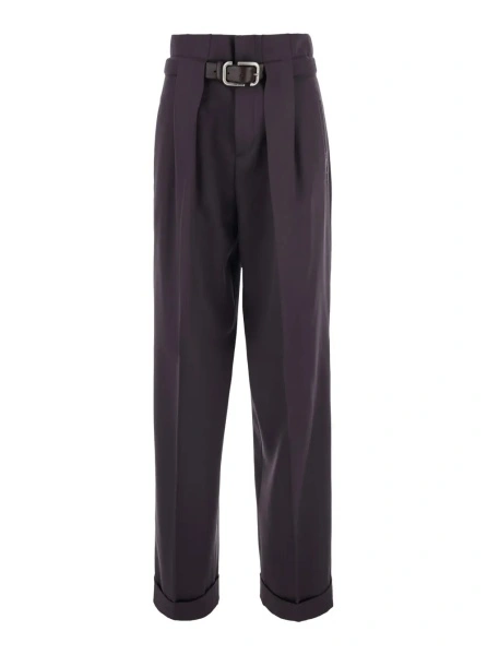 Pantaloni THE ATTICO maro din lana