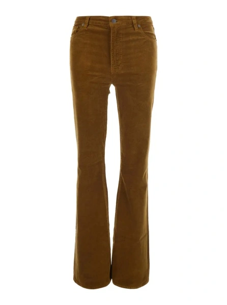 Pantaloni 'The Corduroy Reboot' Beige Pants with Flared Leg in Corduroy for Women
