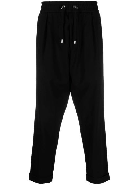 Pantaloni tur lasat Balmain negri din elastan si poliamida