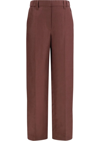 Pantaloni Wide-Leg Pants in linen with elastic waistband and belt loops