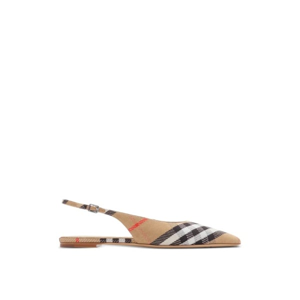 Pantofi Burberry Check Birdie Slingback Ballerina Flats