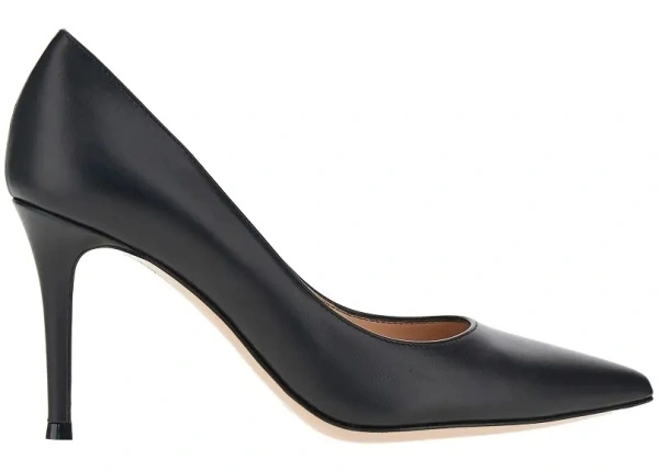 Pantofi cu toc Gianvito Rossi negri din piele 'Gianvito'