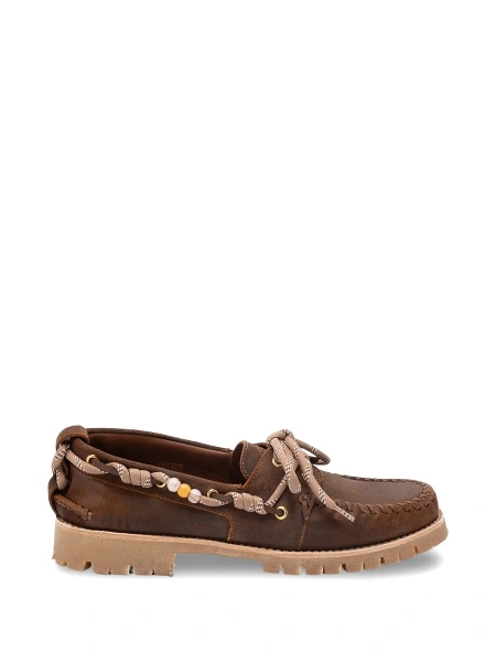 Pantofi de navigatie Golden Goose maro din piele
