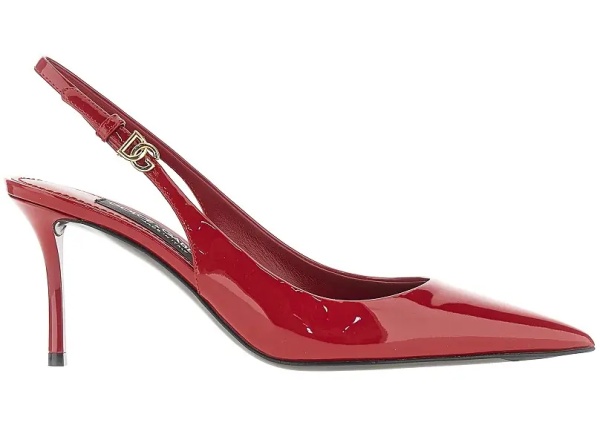 Pantofi Patent leather slingback pumps