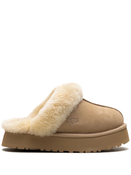 Papuci UGG neutri din piele si piele intoarsa