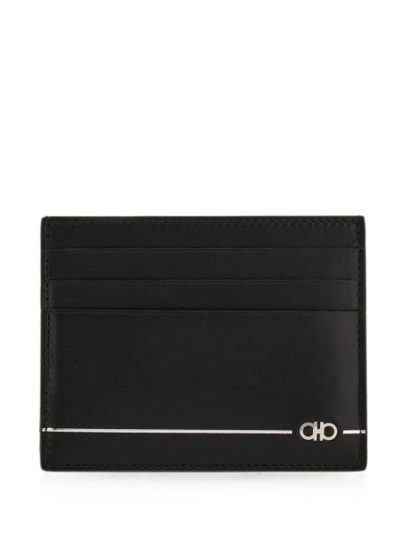 Portofel Ferragamo gancini negru din piele
