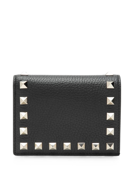 Portofel Valentino Garavani Rockstud negru din piele