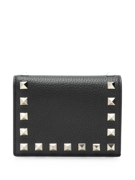 Portofel Valentino Garavani Rockstud negru din piele