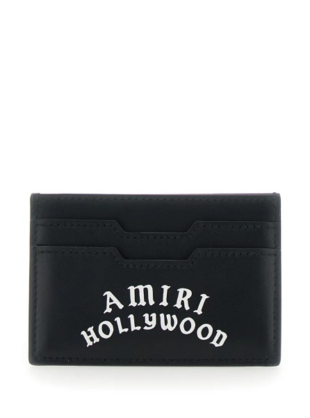 Portofele Black Card Holder with Logo Lettering on the Front and Embossed Logo on the Rear in Leather Man