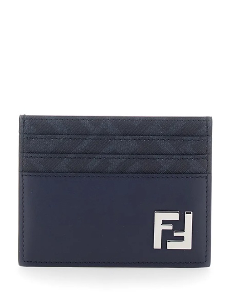 Portofele Blue Card Holder with FF Plate on the Front in Leather Man