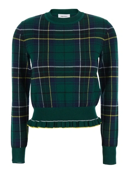 Pulover Alexander McQueen verde din lana