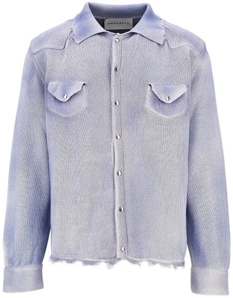 Pulover Distressed-effect knitted overshirt