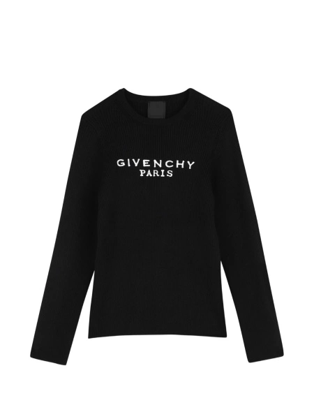 Pulover Givenchy negru din bumbac si casmir