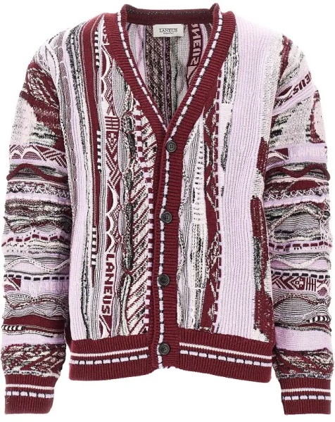 Pulover Jacquard knit cardigan