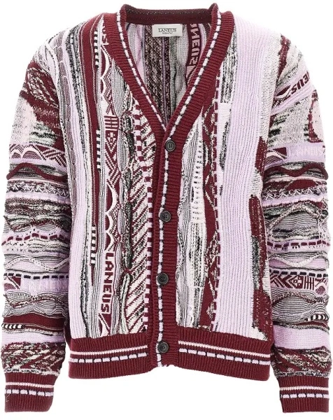 Pulover Jacquard knit cardigan