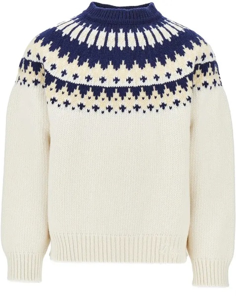 Pulover Jacquard motif wool sweater