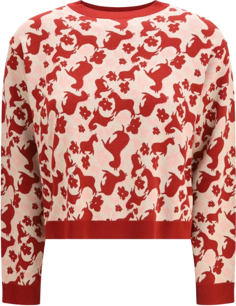 Pulover Jacquard viscose crewneck Sweater
