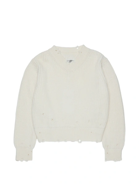 Pulover MM6 Maison Margiela neutru din bumbac si lana