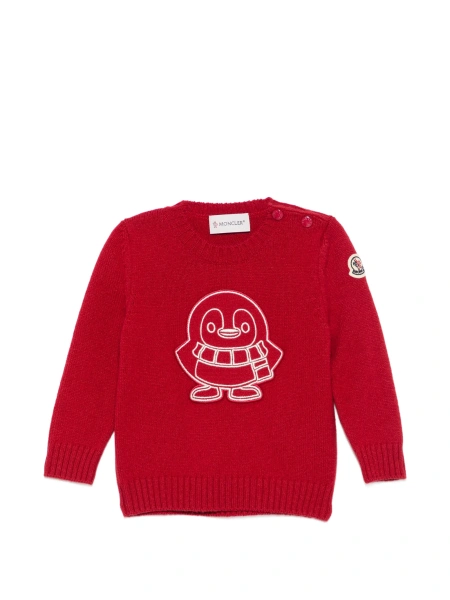 Pulover Moncler rosu din casmir si lana