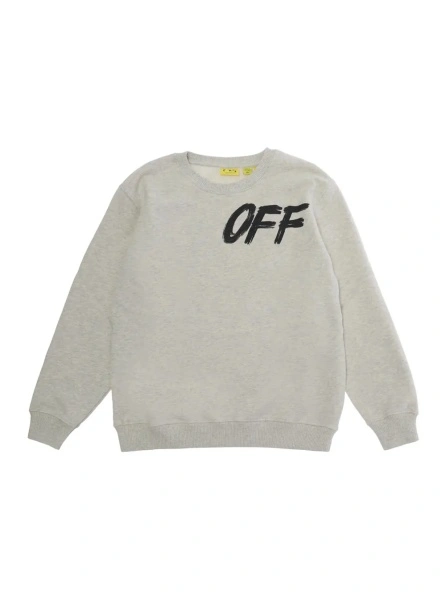 Pulover Off-White gri din bumbac