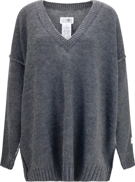 Pulover Oversized V-neck Sweater