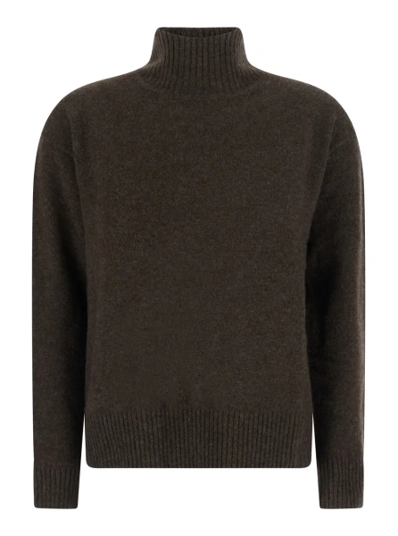 Pulover Pure yak yarn sweater with shetland effect in brown pure yak for men