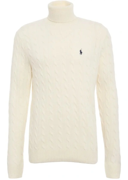 Pulover Rollneck sweater with cable knit pattern