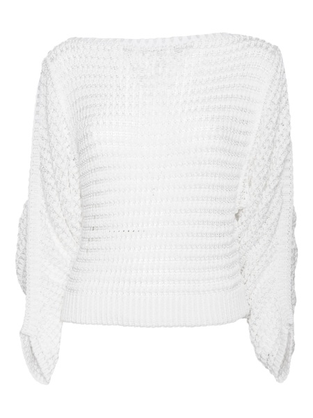 Pulover tricotat Alberta Ferretti alb