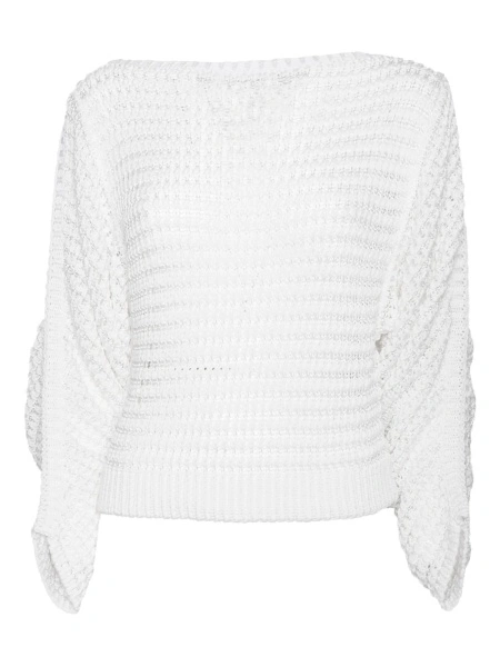 Pulover tricotat Alberta Ferretti alb