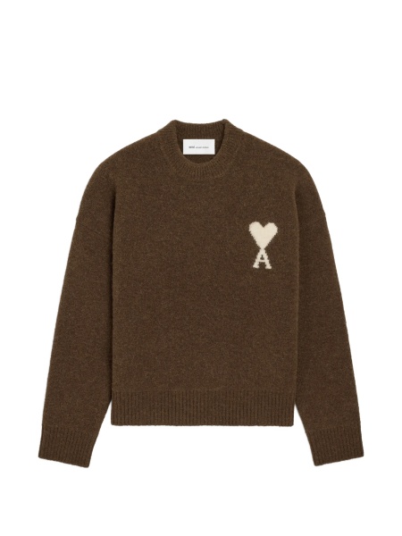 Pulover tricotat AMI Paris ami de coeur maro