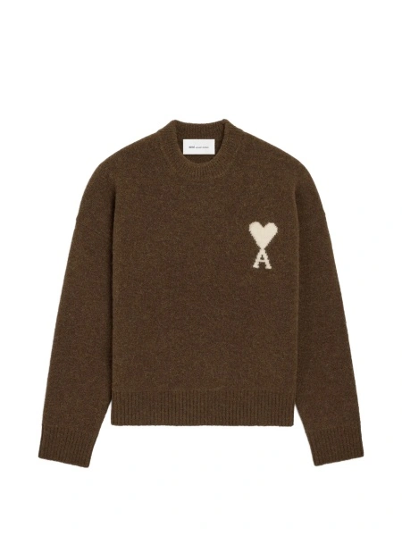 Pulover tricotat AMI Paris ami de coeur maro
