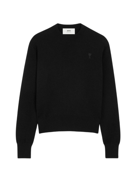 Pulover tricotat AMI Paris ami de coeur negru