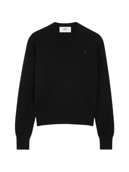 Pulover tricotat AMI Paris ami de coeur negru