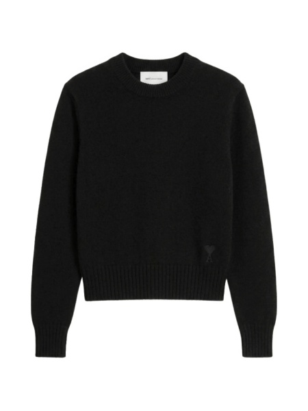 Pulover tricotat AMI Paris ami de coeur negru