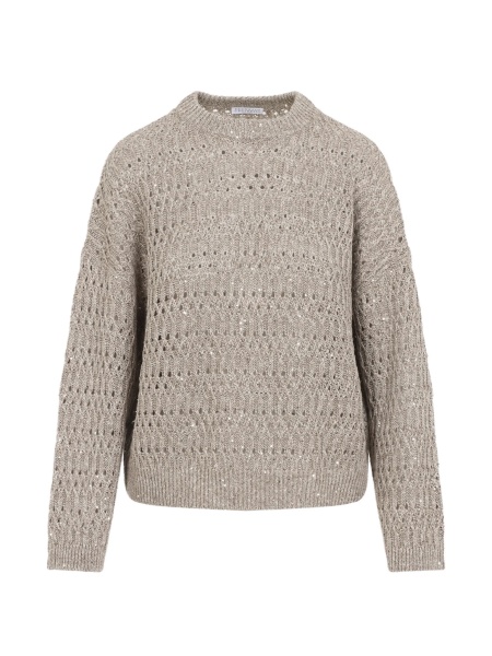 Pulover tricotat Brunello Cucinelli neutru