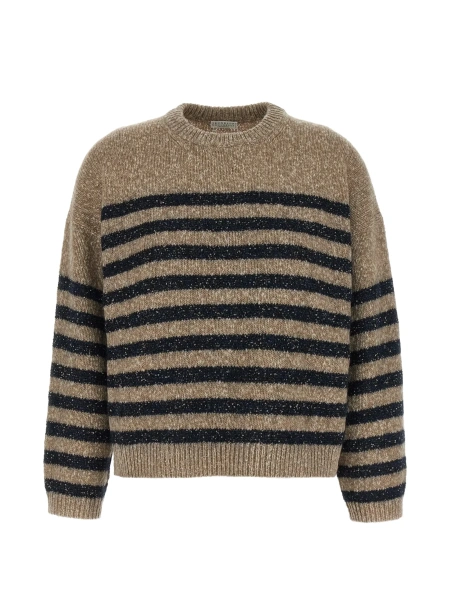 Pulover tricotat Brunello Cucinelli neutru