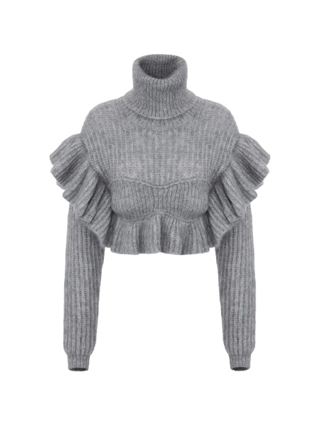 Pulover tricotat Elisabetta Franchi gri